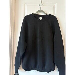 Maeve by Anthropologie Black Raglan Crewneck Sweatshirt Size XL